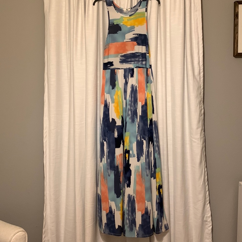 Egs XL Brushstroke Sleeveless Maxi Dress